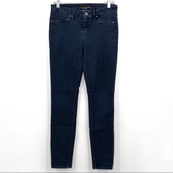 Rich & Skinny Skinny Jeans in Carly Blue Lower Rise Stretch Dark Wash Sz 28 - Picture 2 of 8